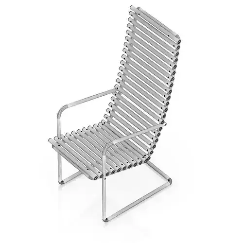 Wooden Chair with Metal Frame