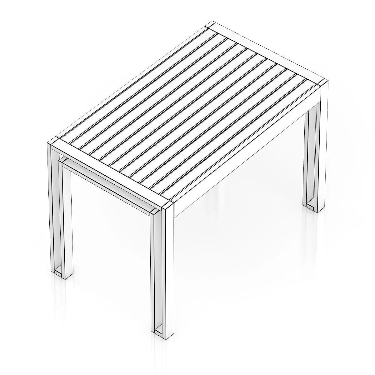 Wooden Table 3D model_5
