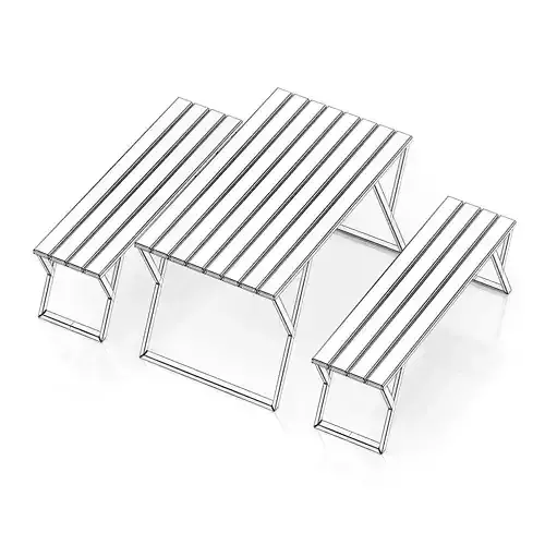 Black Table and Benches