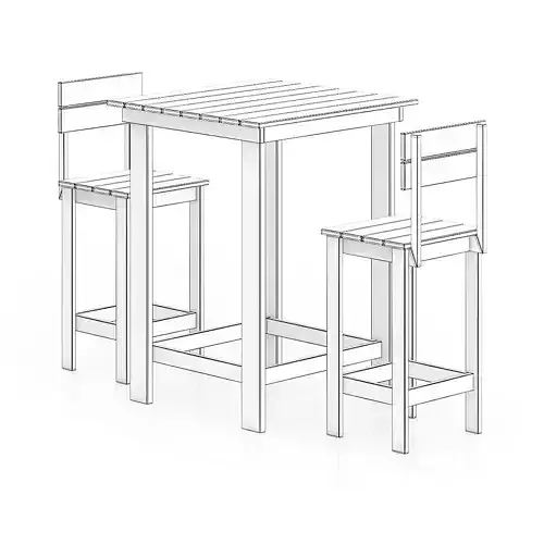 Wooden Table and Chairs