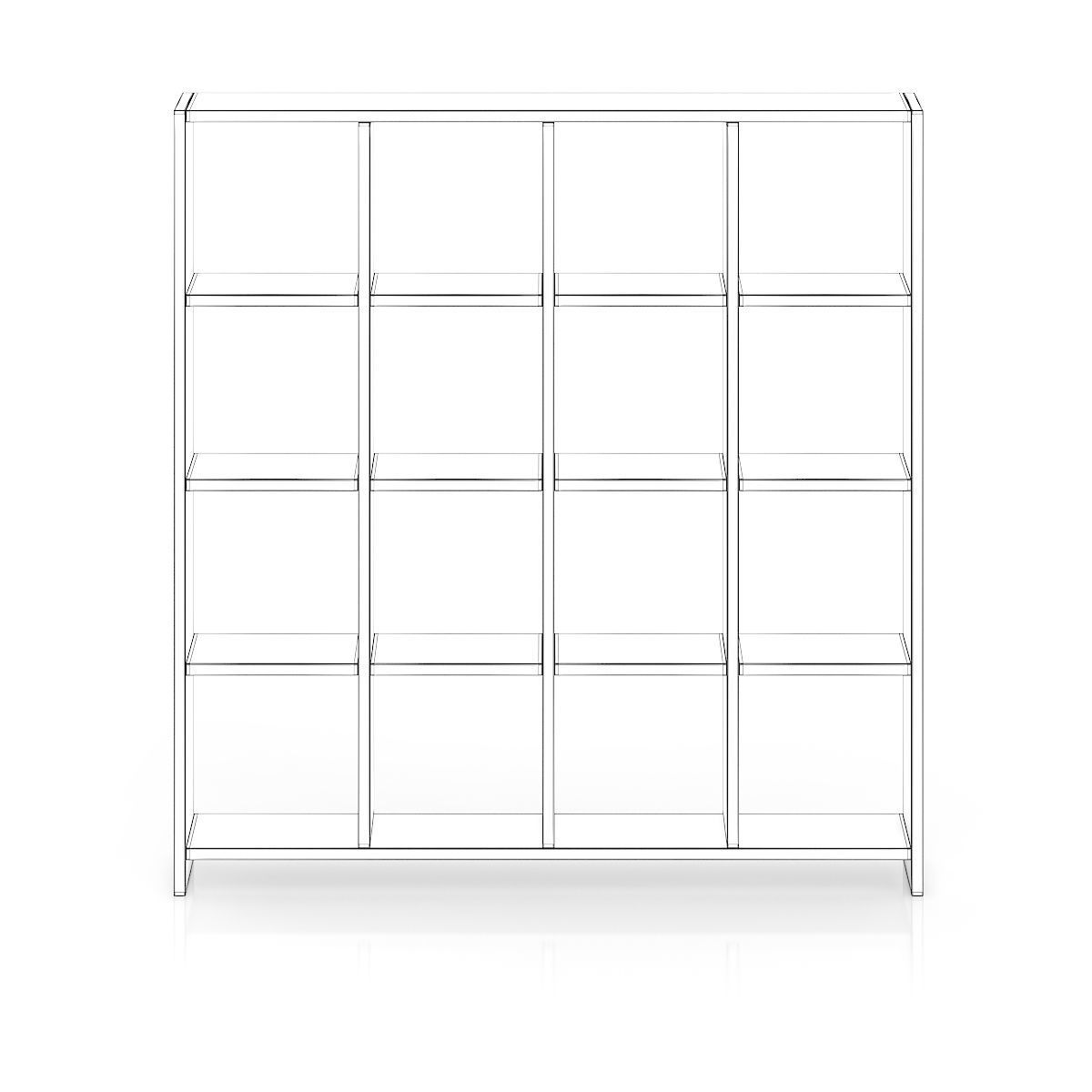 Black Wood Standing Shelves 3D model CGTrader