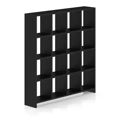 Black Wood Standing Shelves 3D model