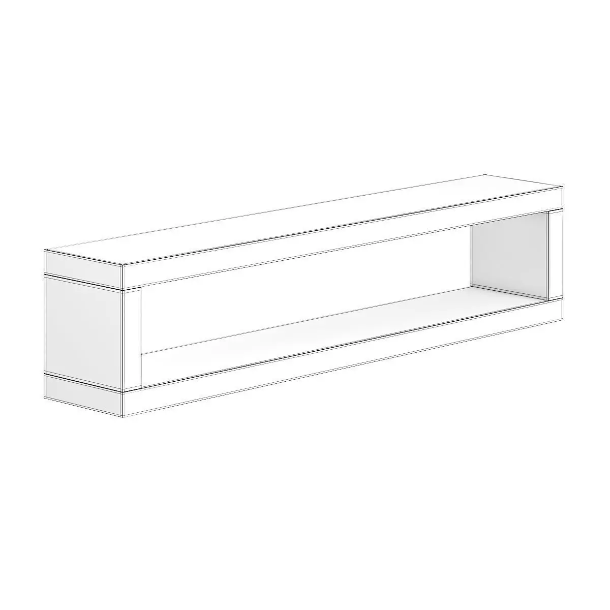 Wooden Hanging Shelf 3D model_1
