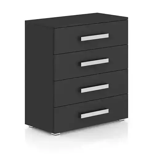 Dark-grey Cabinet with Drawers 3D model