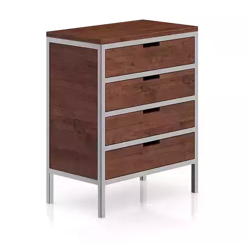 Wooden Cabinet with Metal Frame