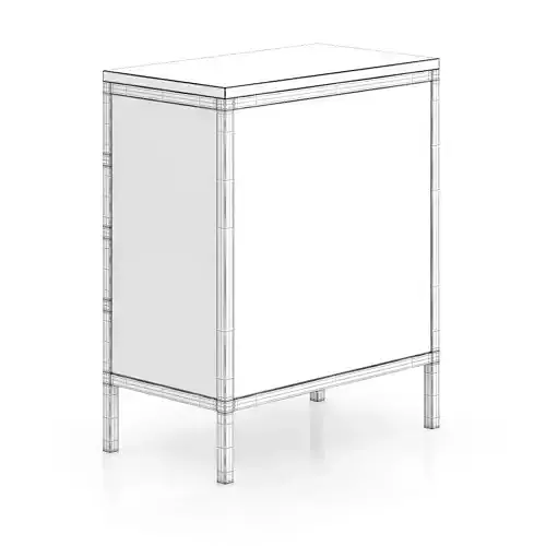 Wooden Cabinet with Metal Frame