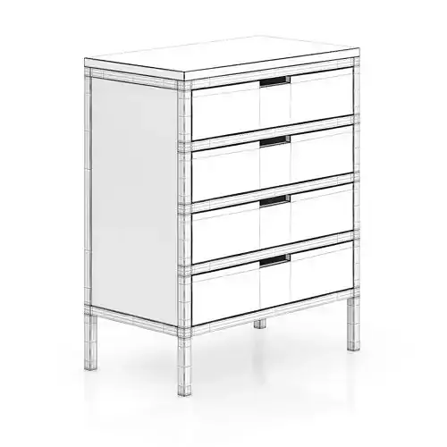 Wooden Cabinet with Metal Frame