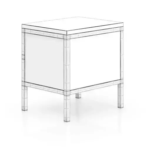 Wooden Bedside Cabinet with Metal Frame