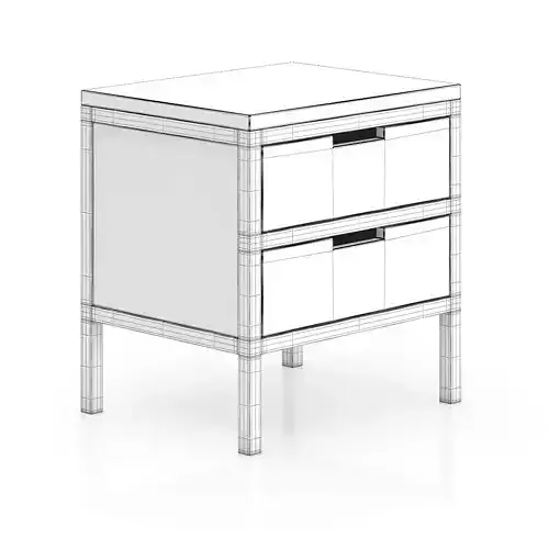 Wooden Bedside Cabinet with Metal Frame