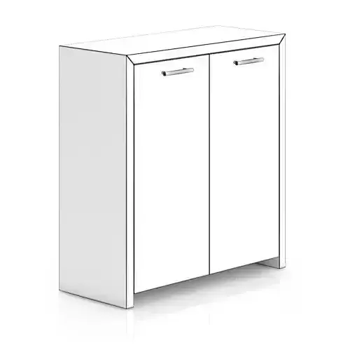 Black Wood Cabinet with Doors