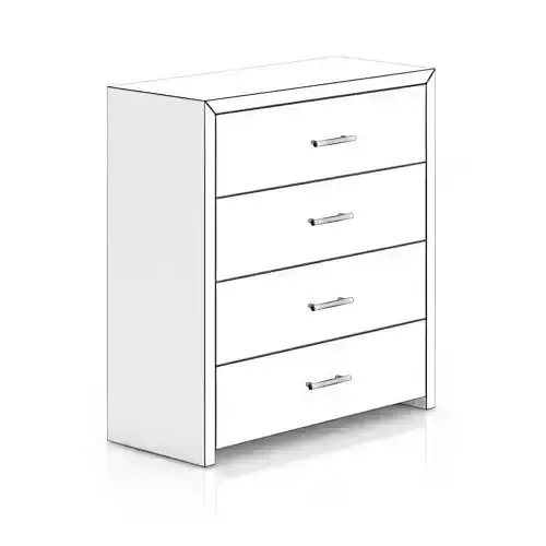 Black Wood Cabinet with Drawers