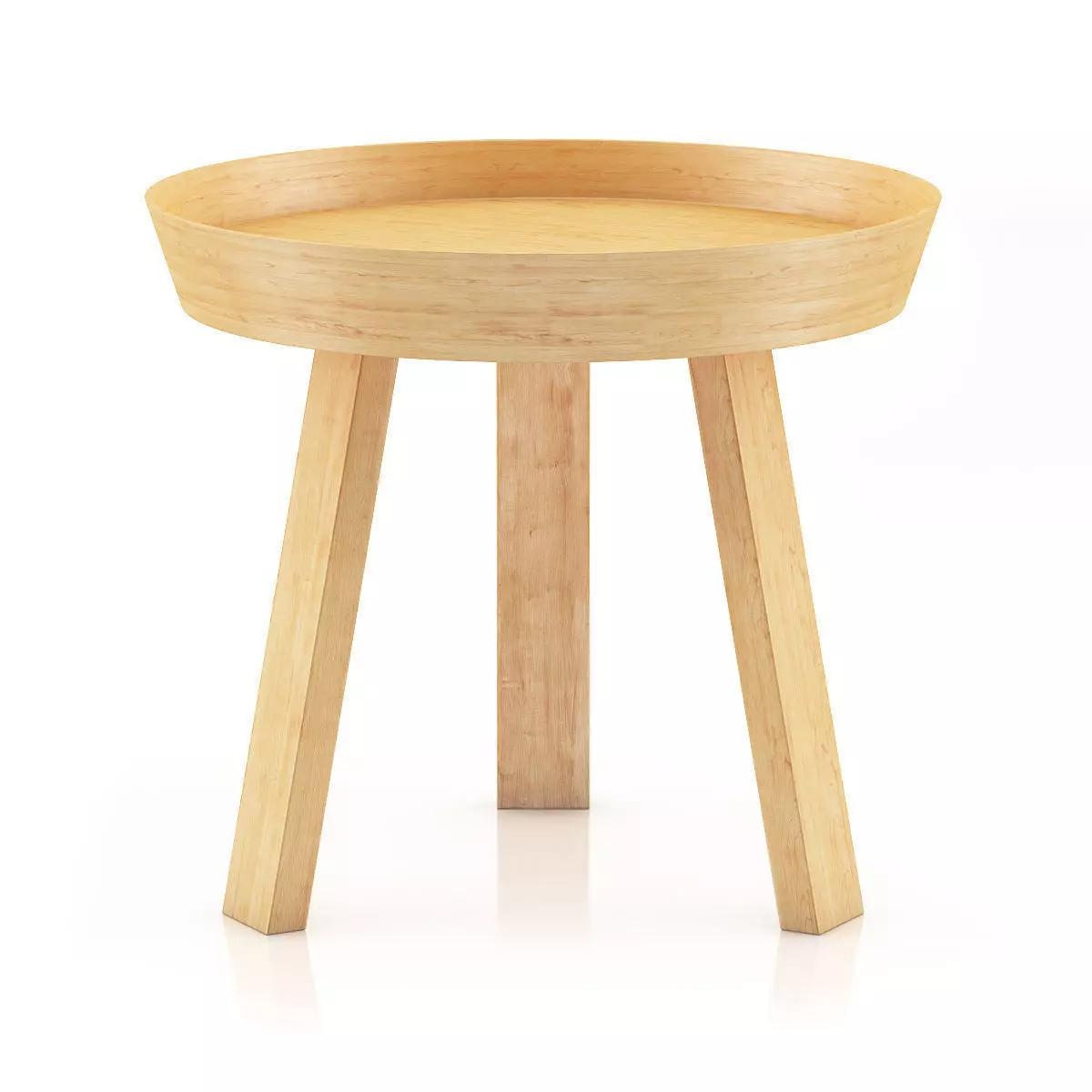 Round Wooden Table 3D model_0