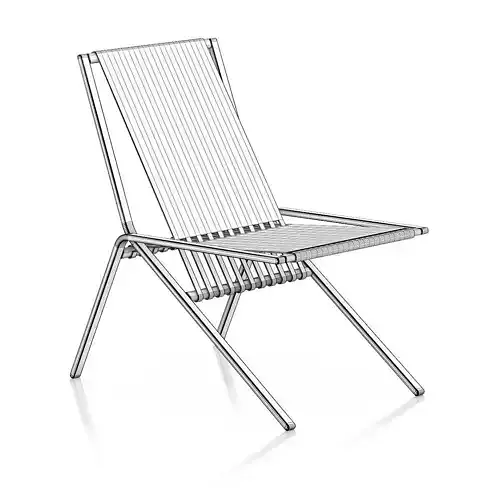 Wood and Metal Lounge Chair