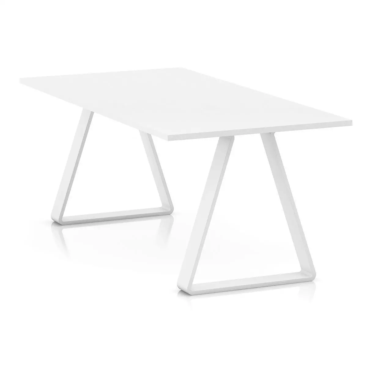 White Wooden Table 3D model_2