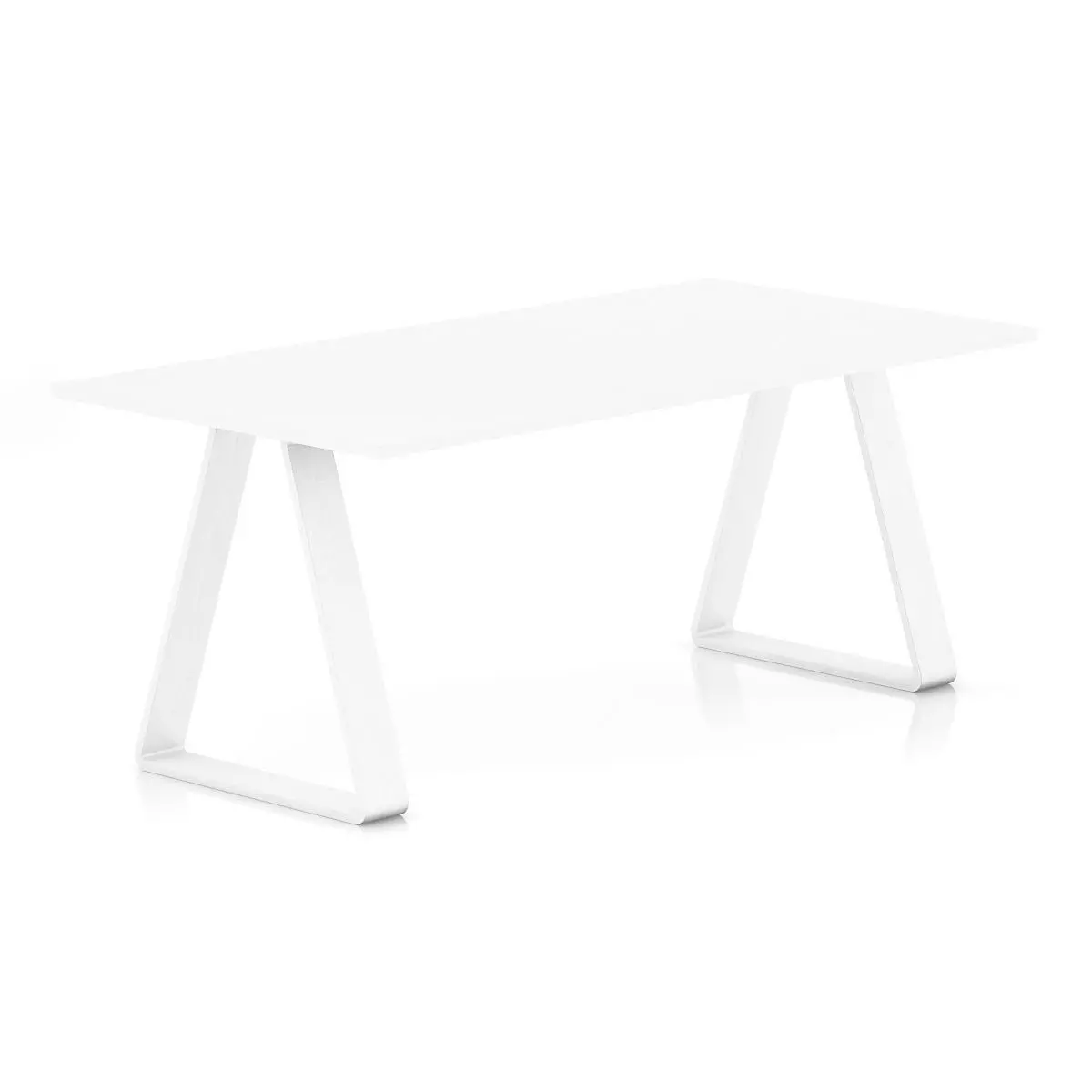White Wooden Table 3D model_0
