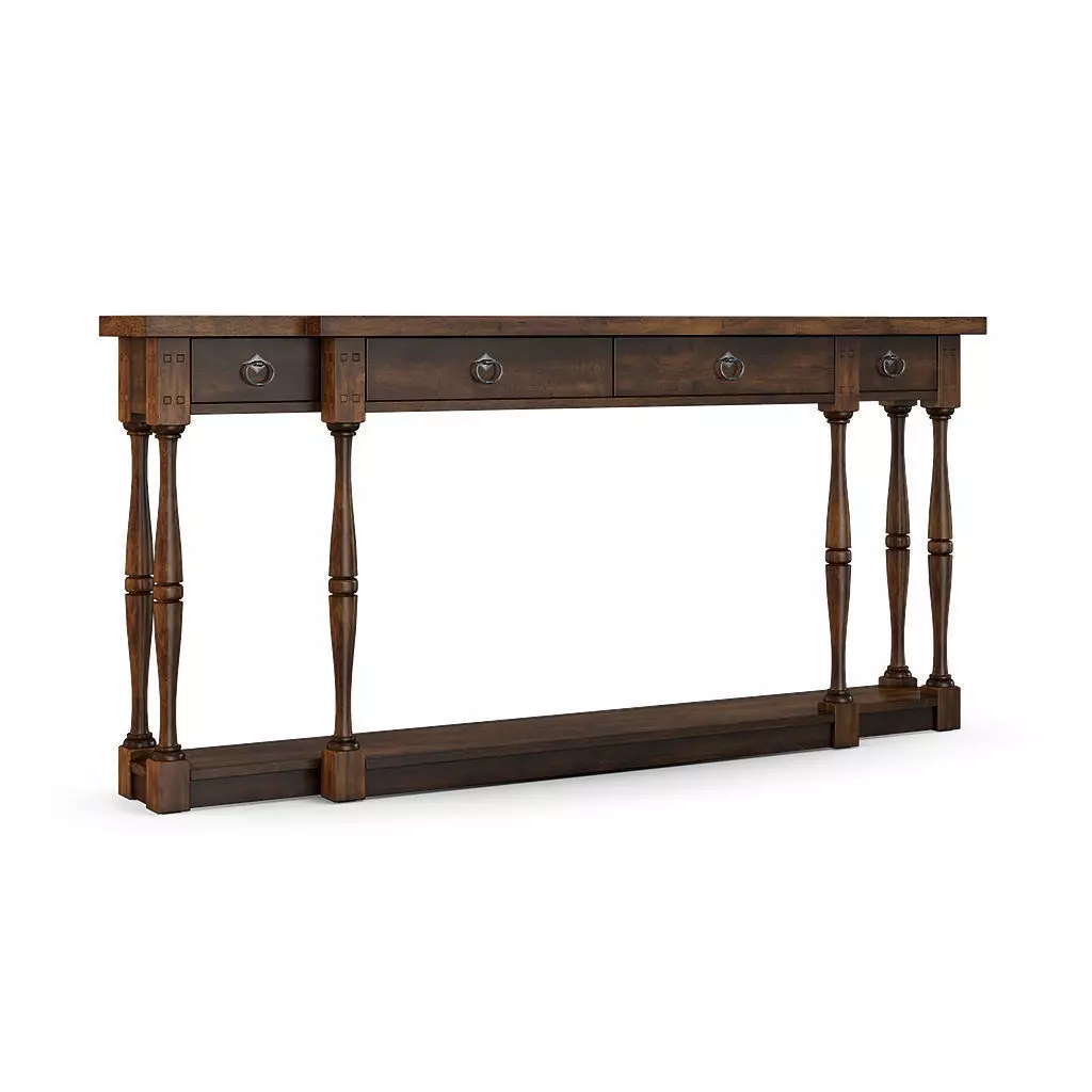 Hooker Furniture - Sanctuary Four-drawer Thin Console - Ebony 3D model_0