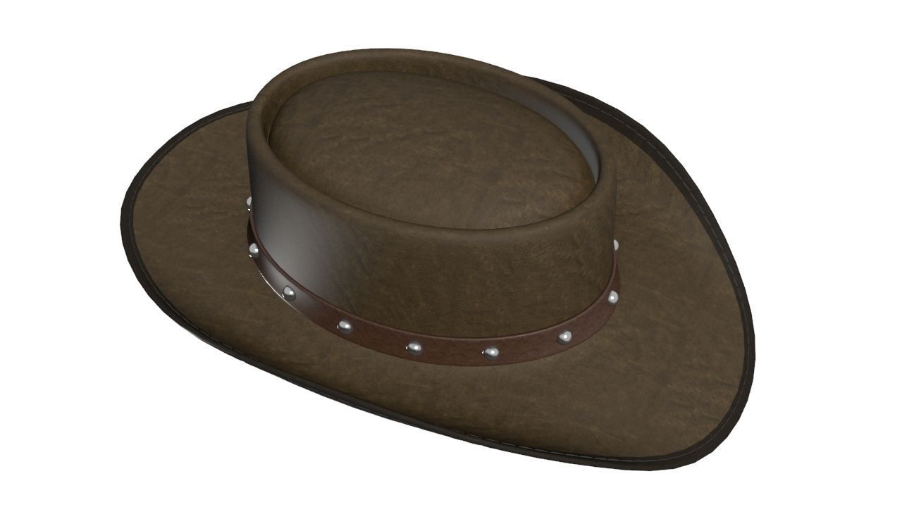 Django Hat High Poly 3D model_5