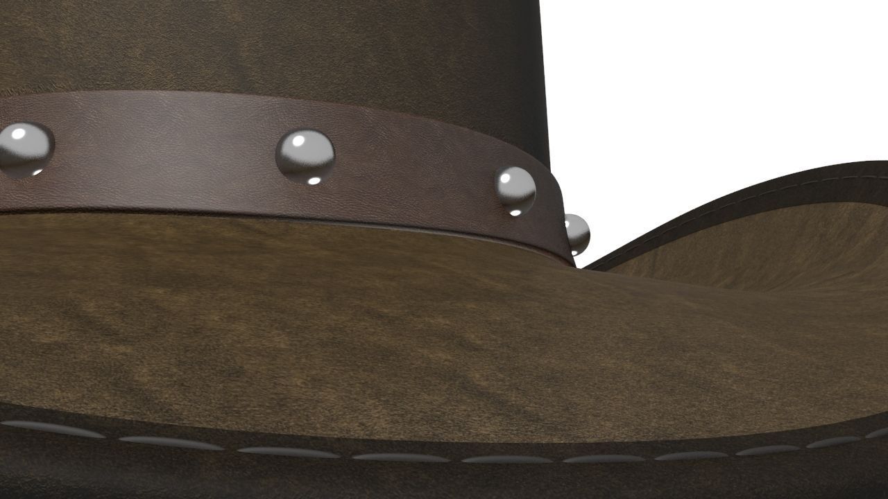 Django Hat High Poly 3D model_2