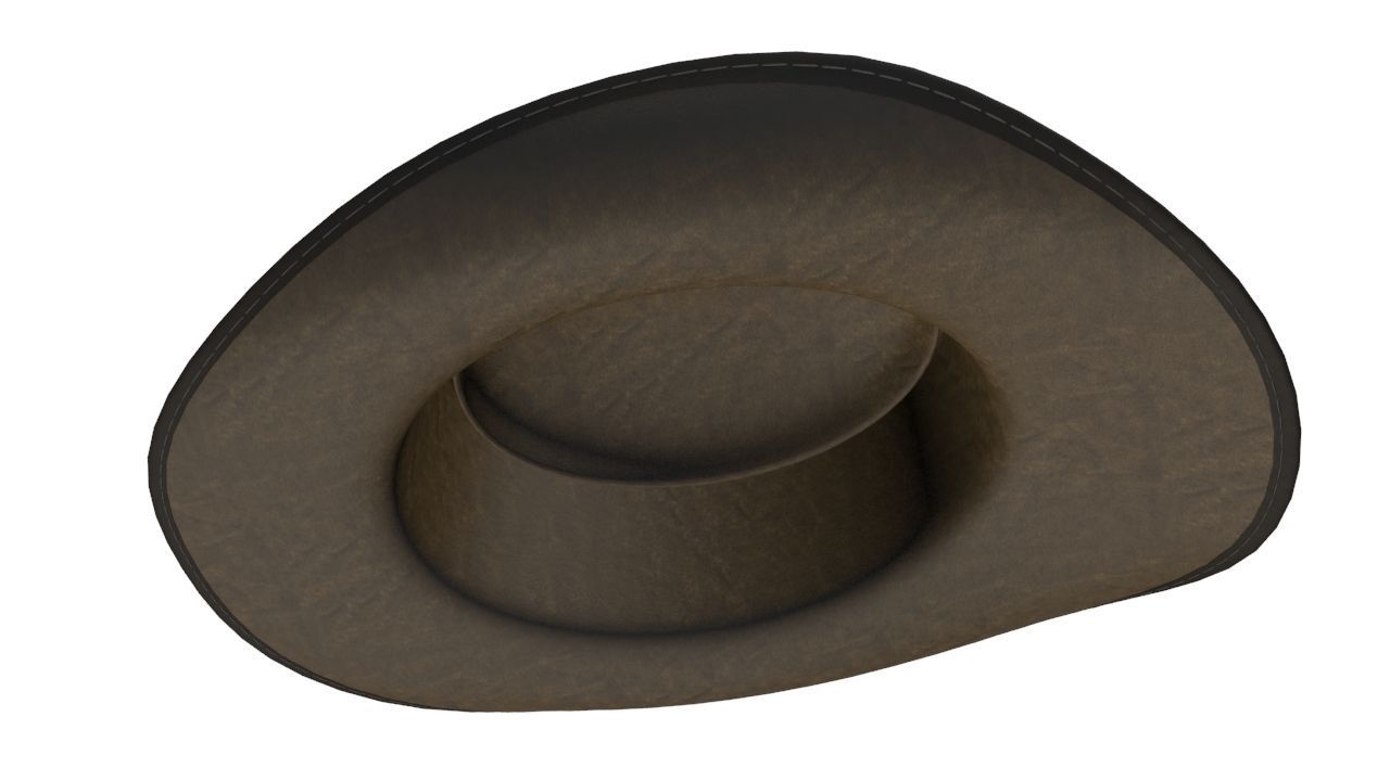 Django Hat High Poly 3D model_1