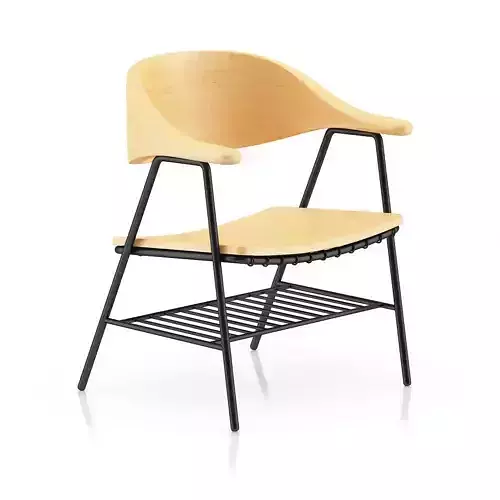 Wood and Metal Chair 1 3D model