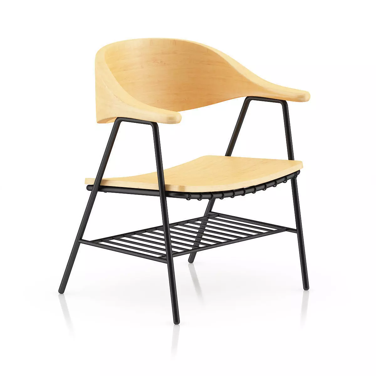 Wood and Metal Chair 1 3D model