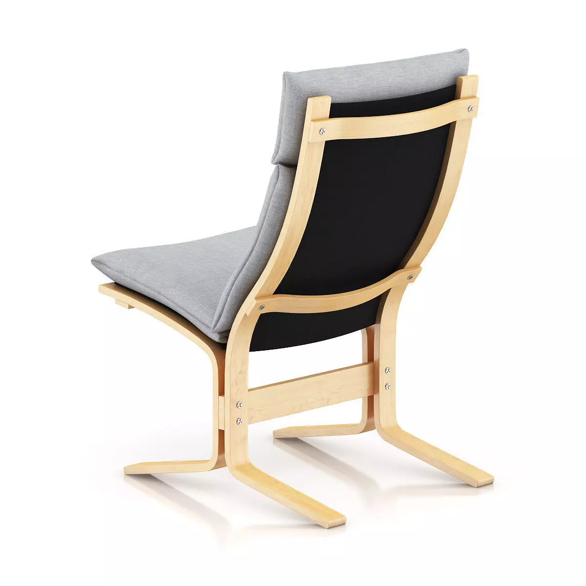 Wooden Lounge Chair 3D model_6