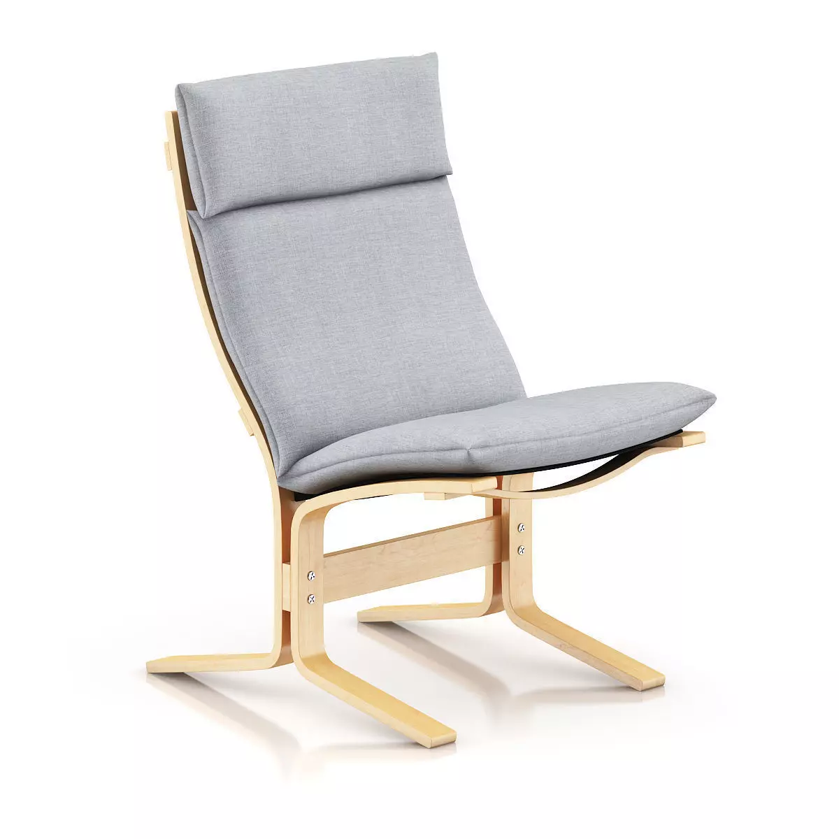 Wooden Lounge Chair 3D model_0