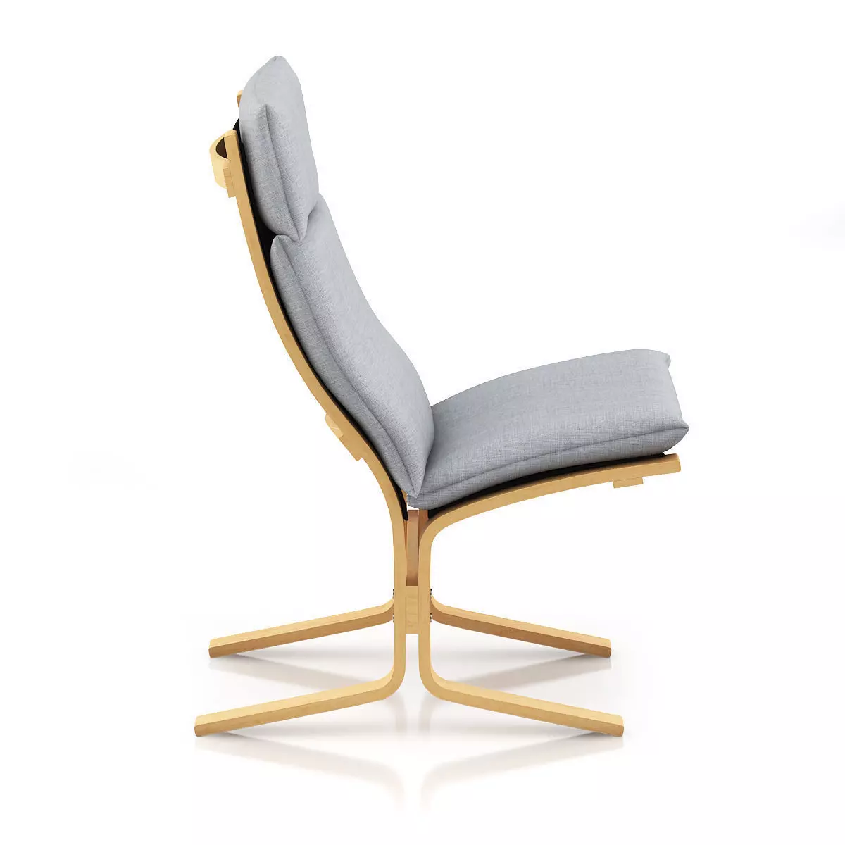 Wooden Lounge Chair 3D model_2