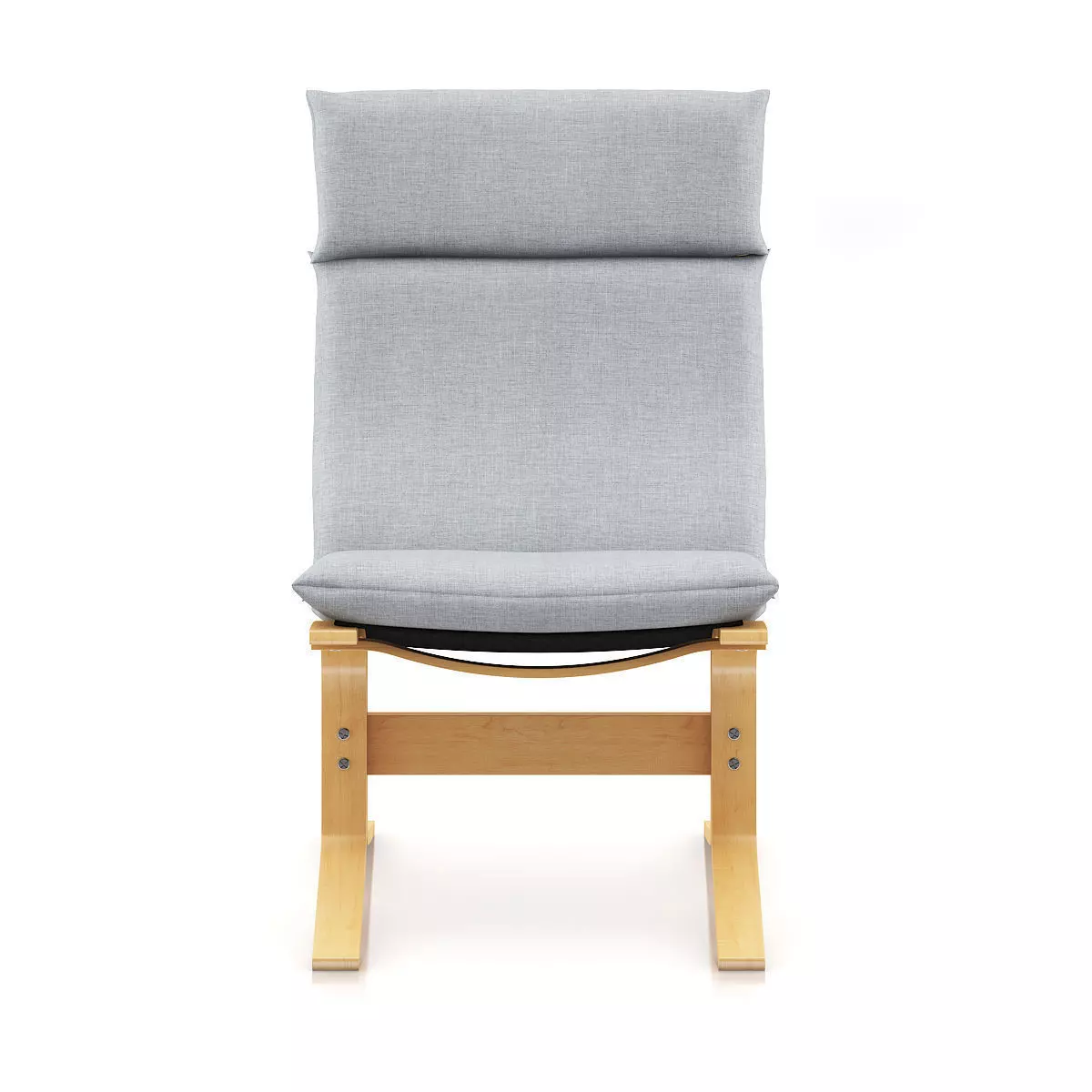 Wooden Lounge Chair 3D model_4