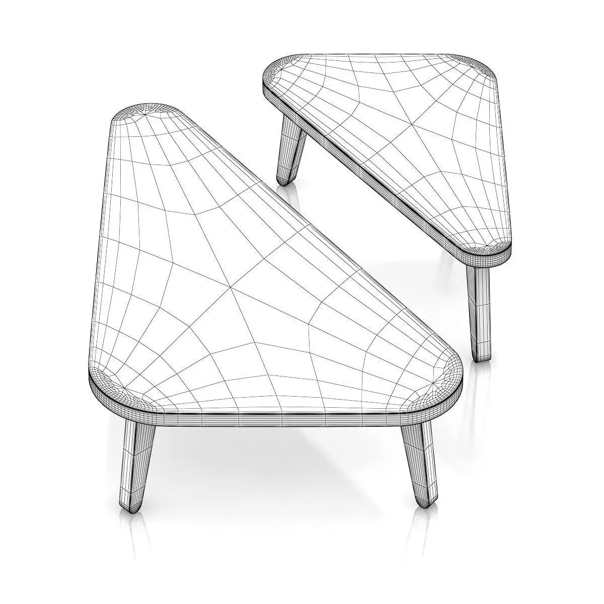 Two Triangle Coffee Tables 3D model_3
