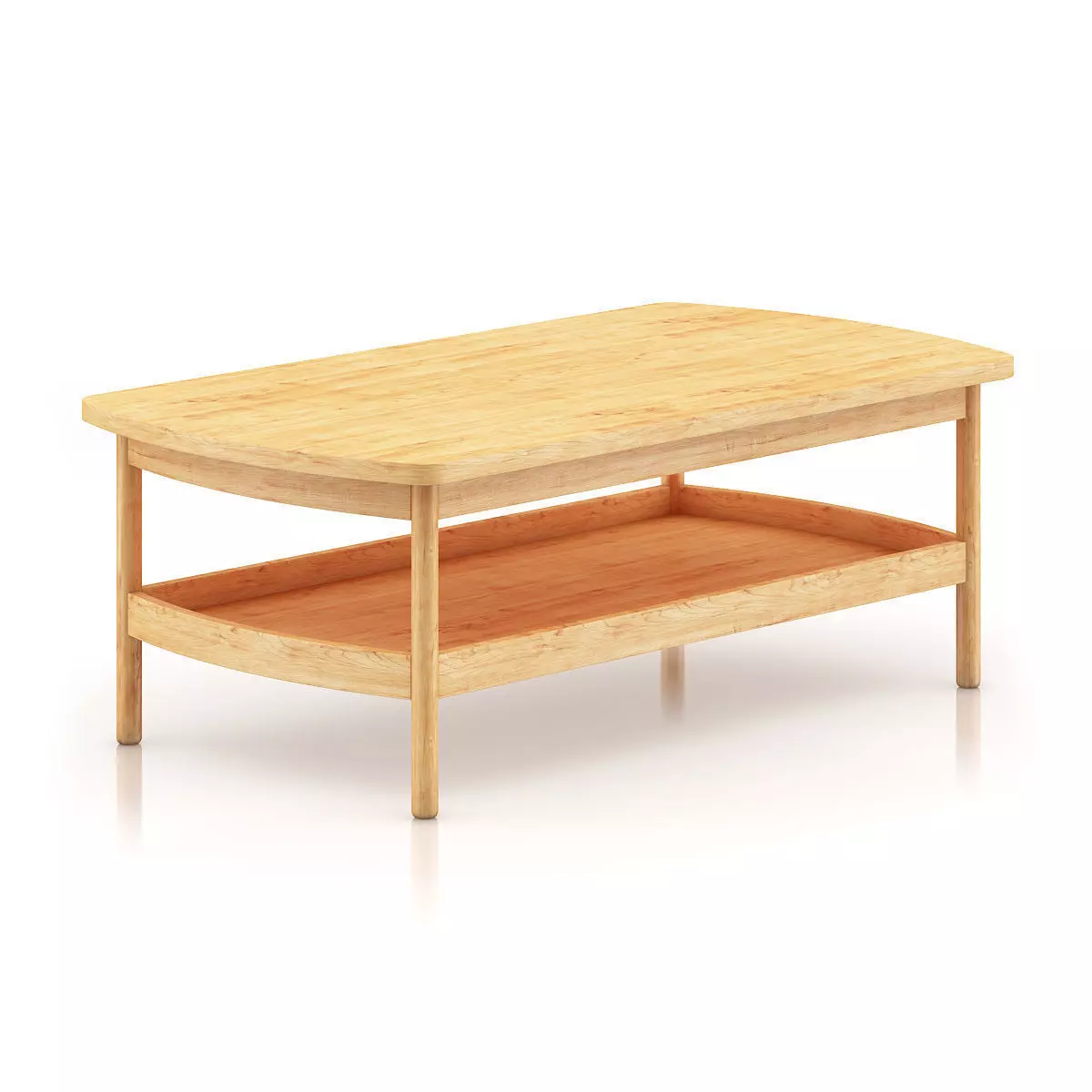 Wooden Coffee Table 3D model_0