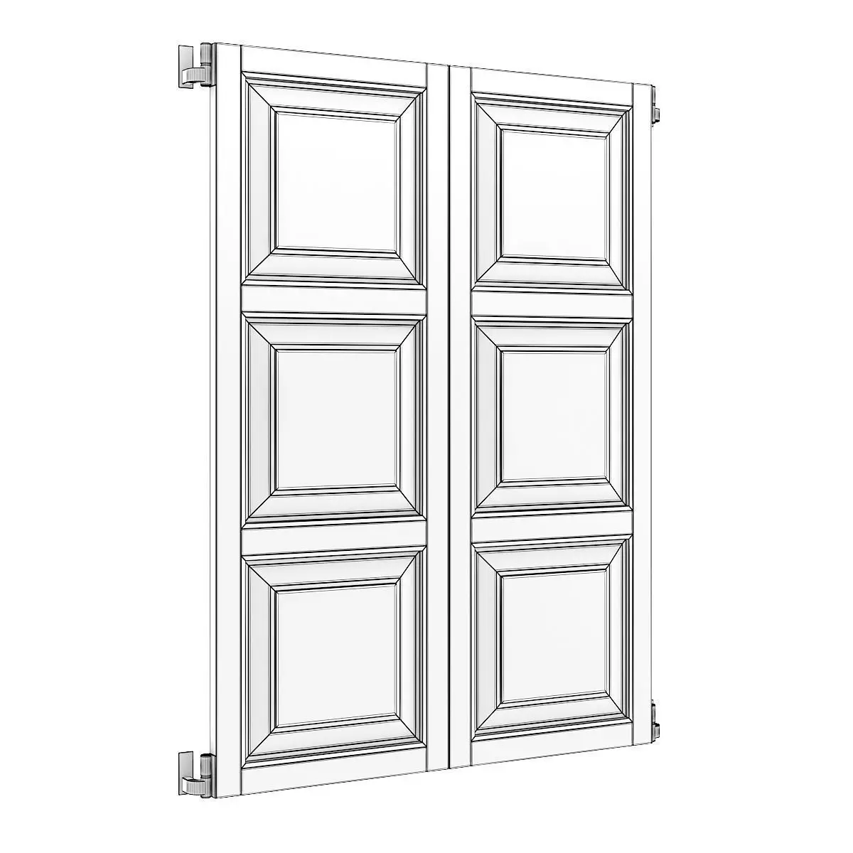 White External Shutters 3D model_1