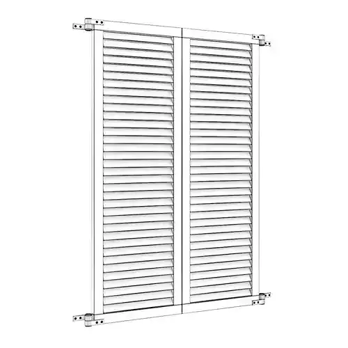 Blue External Shutters