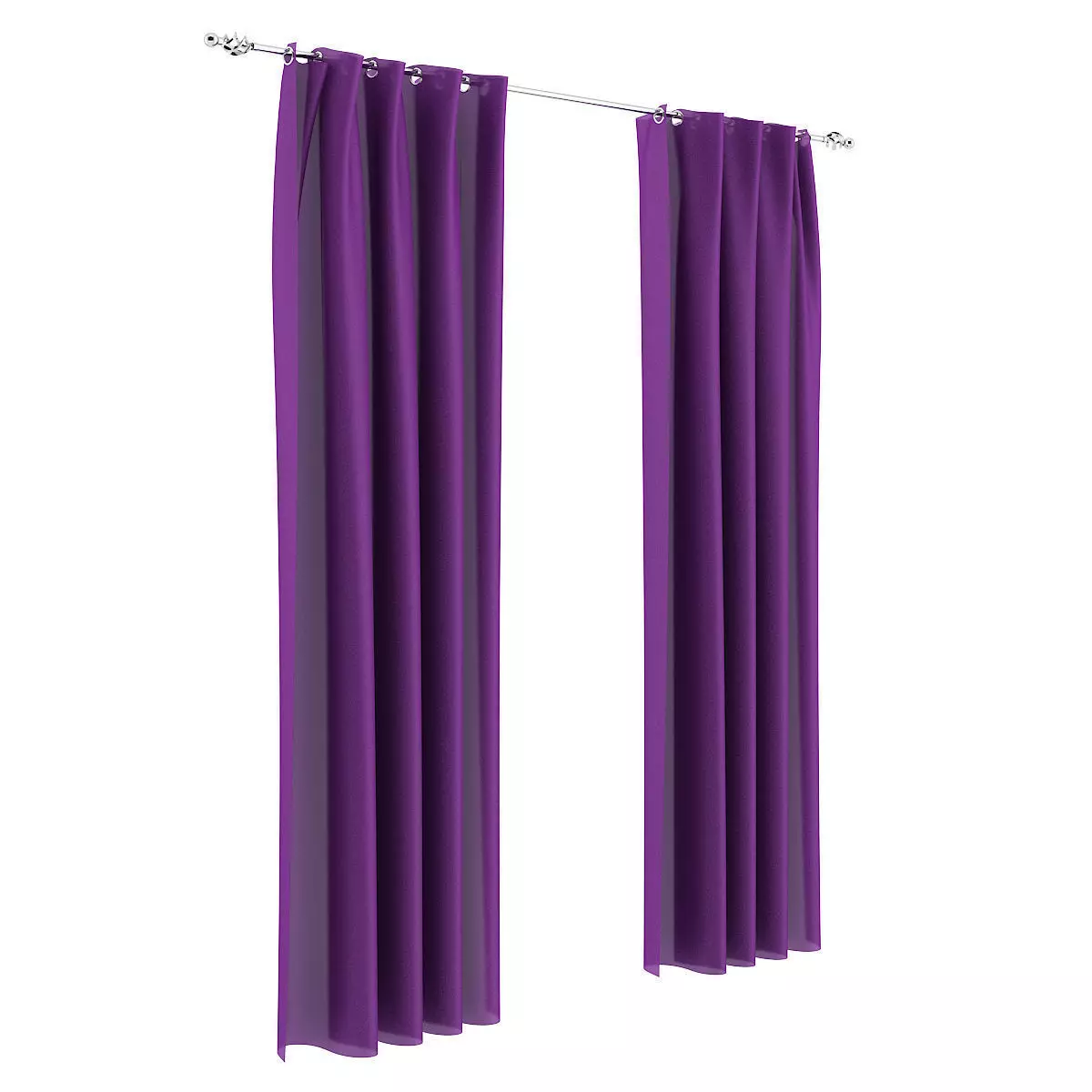 Violet Curtains 3D model_2