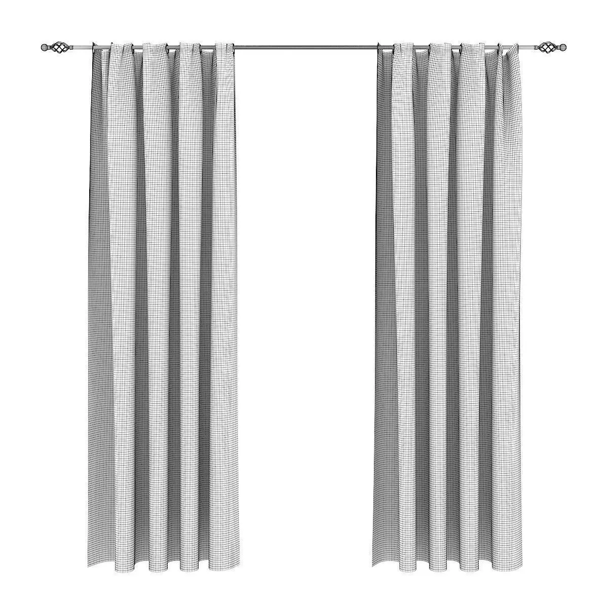 Violet Curtains 3D model_1