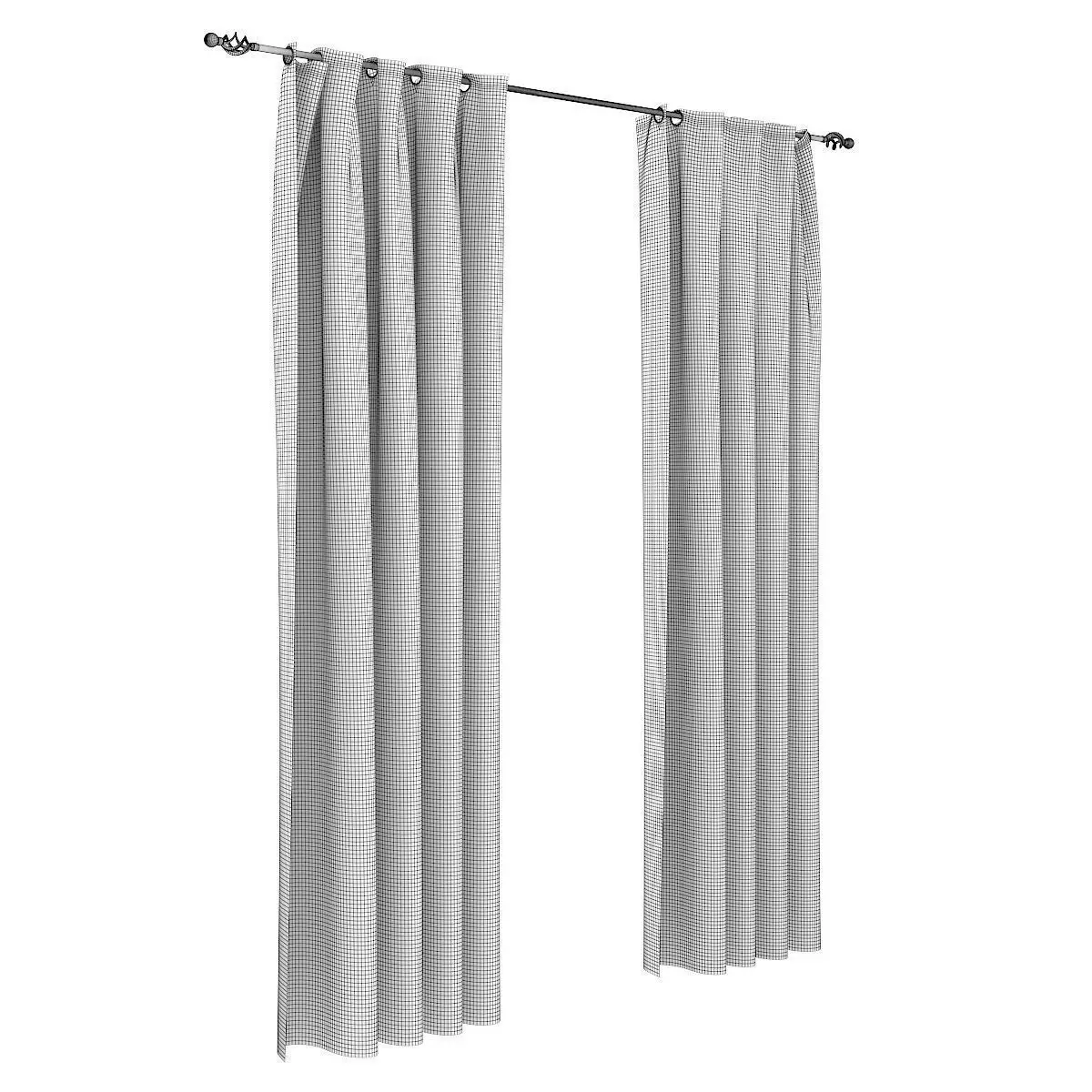 Violet Curtains 3D model_3