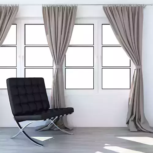 Beige Triple Curtains