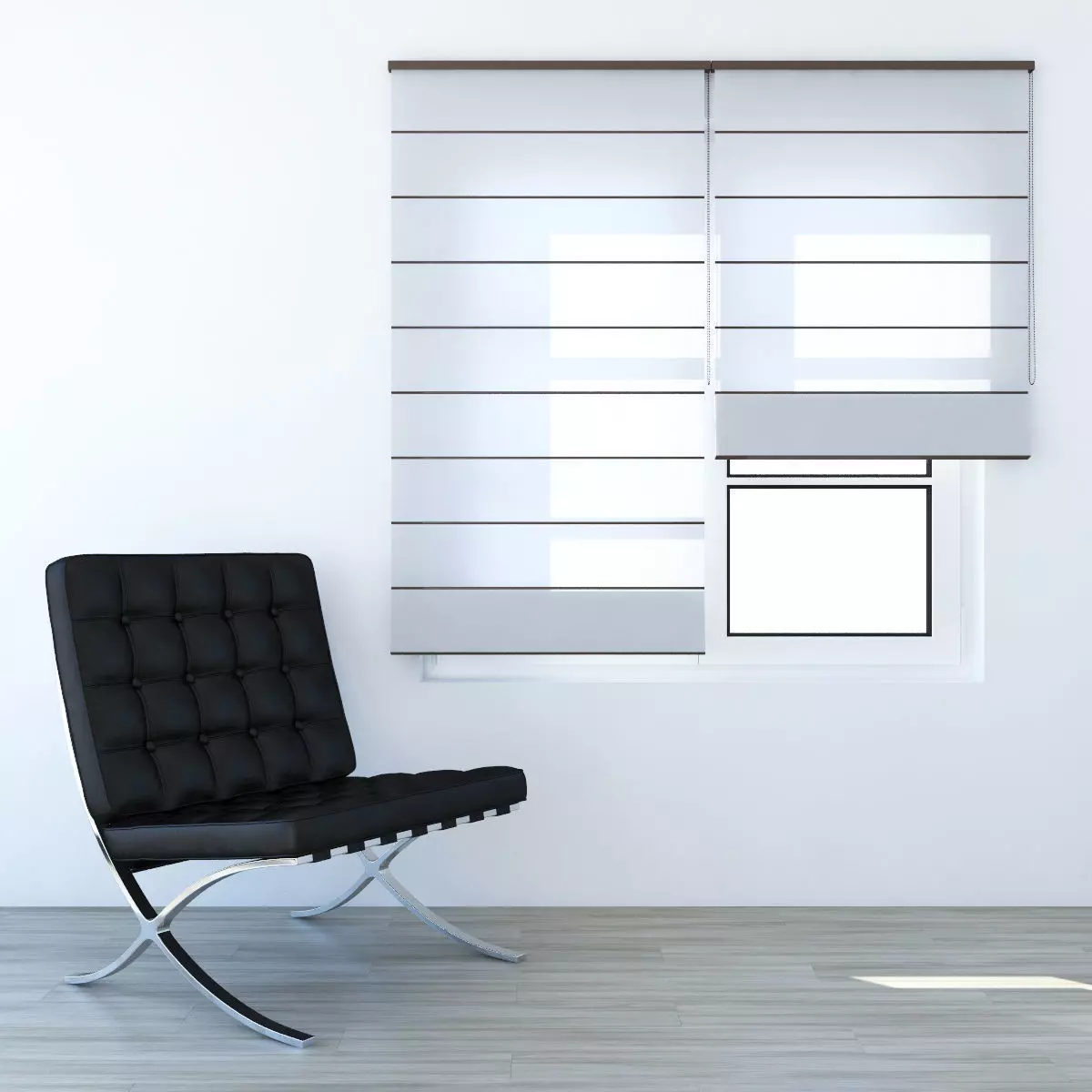 Flat White Blinds 3D model_5