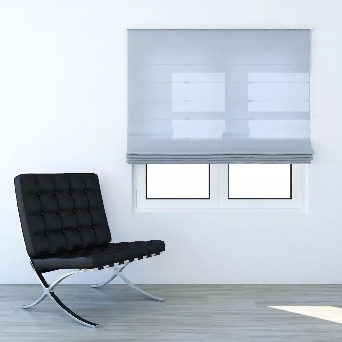 Grey Roman Blinds 3D model_5