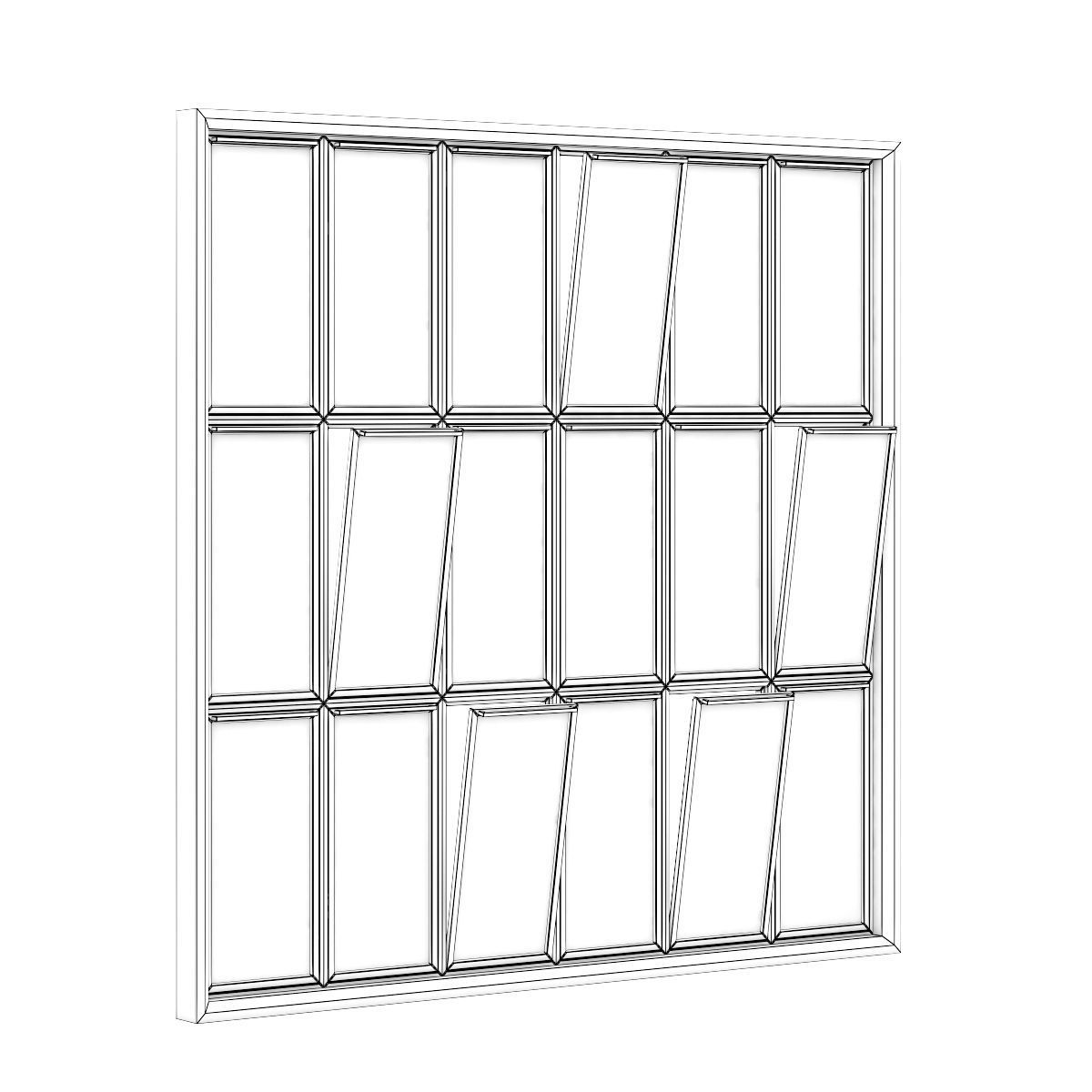 Black Metal Window 2820mm x 2820mm 3D model_3