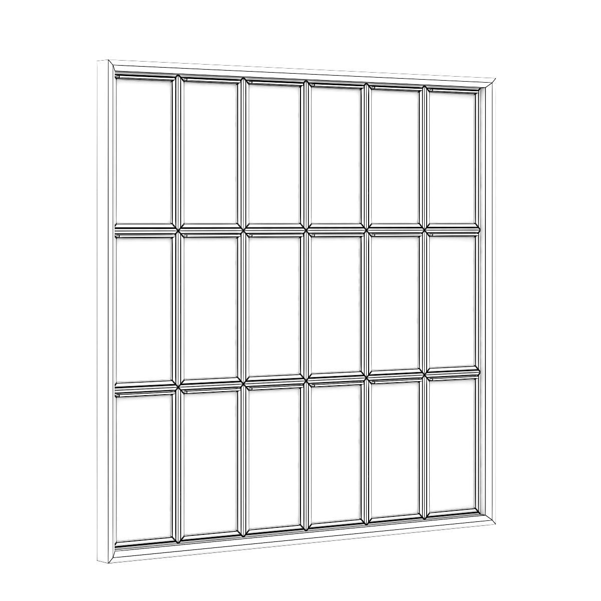 Black Metal Window 2820mm x 2820mm 3D model_1