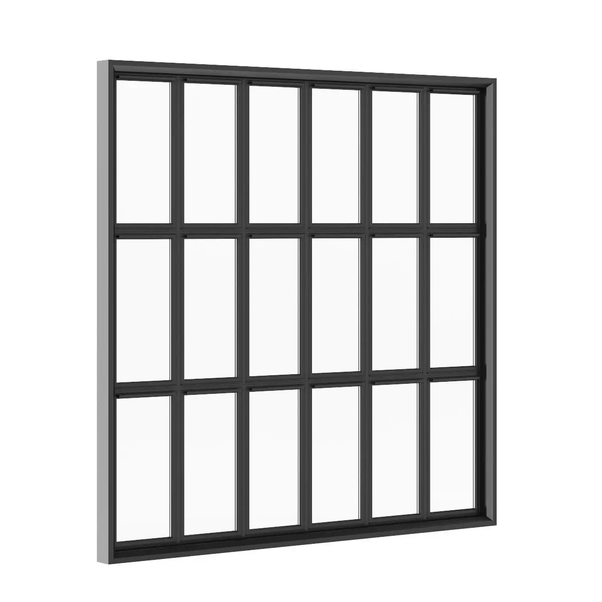 Black Metal Window 2820mm x 2820mm 3D model_0
