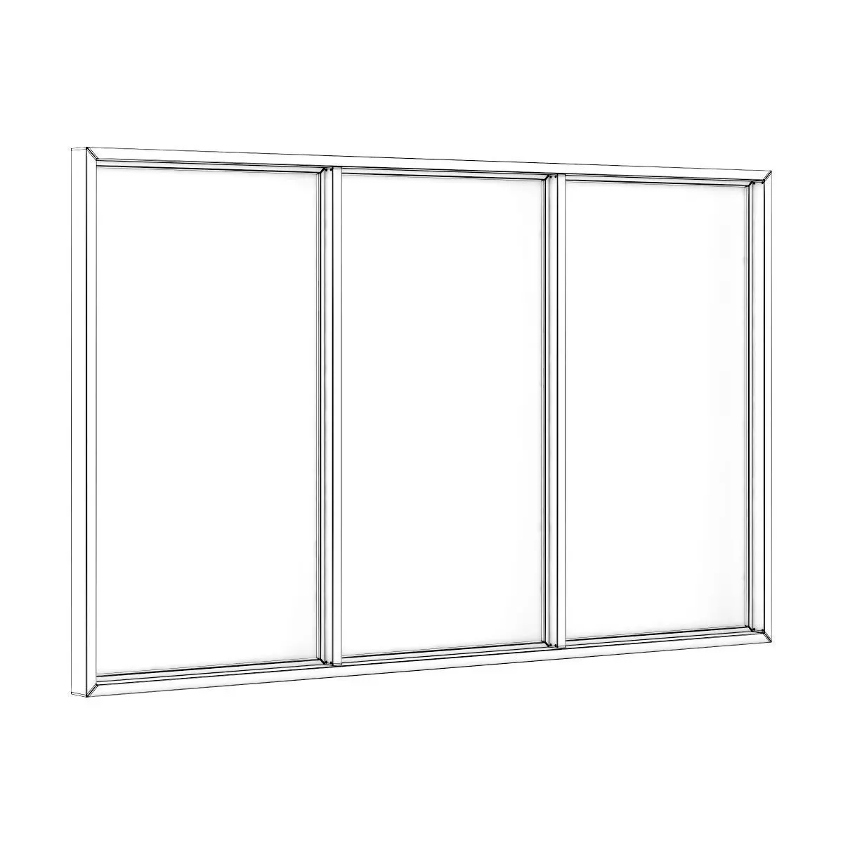 Black Metal Window 3100mm x 1880mm 3D model_1