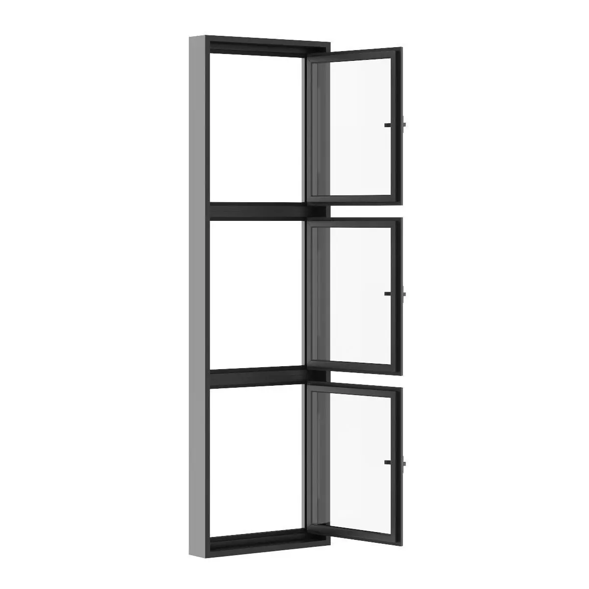 Black Metal Window 800mm x 2700mm 3D model_2
