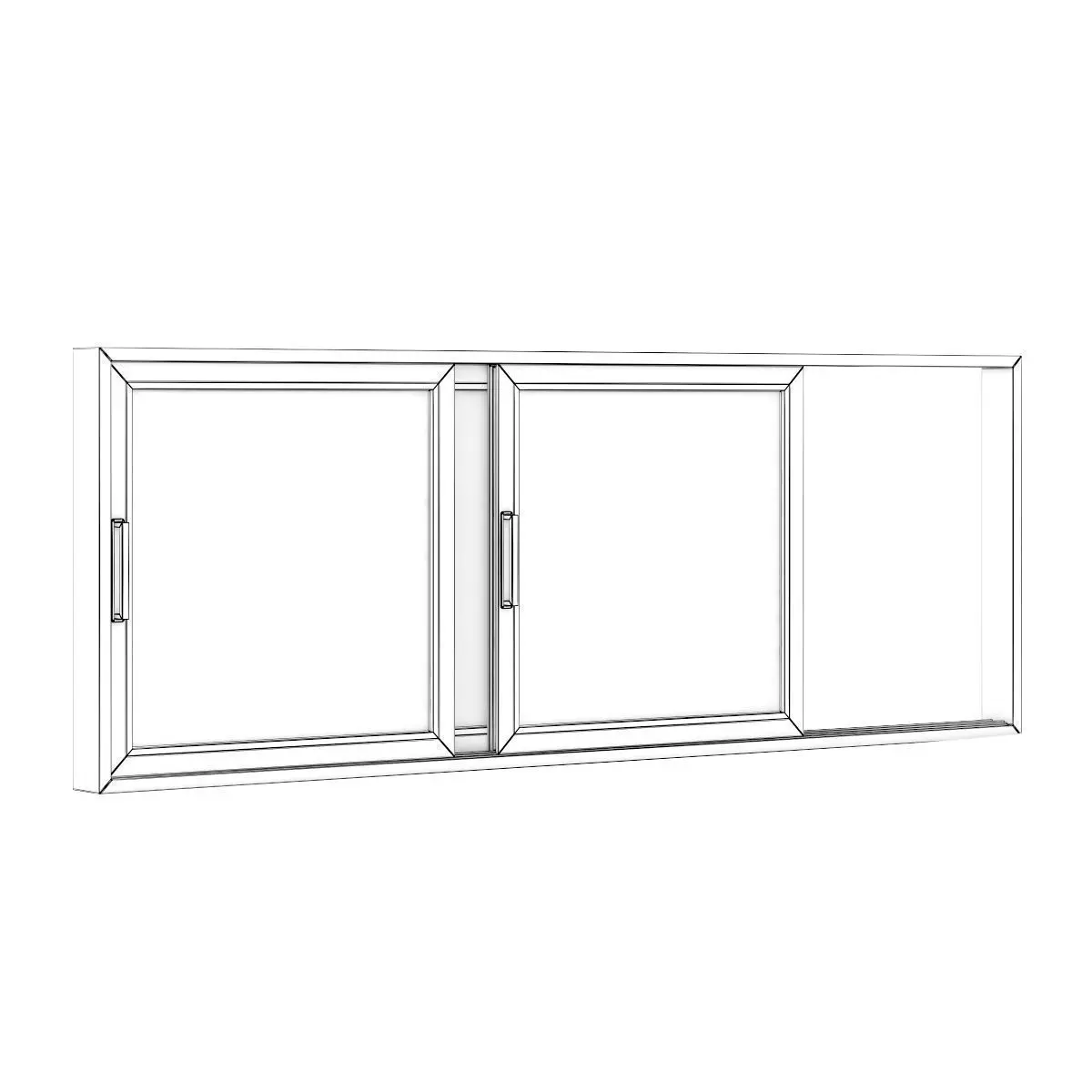Sliding Metal Window 3520mm x 1283mm 3D model_3