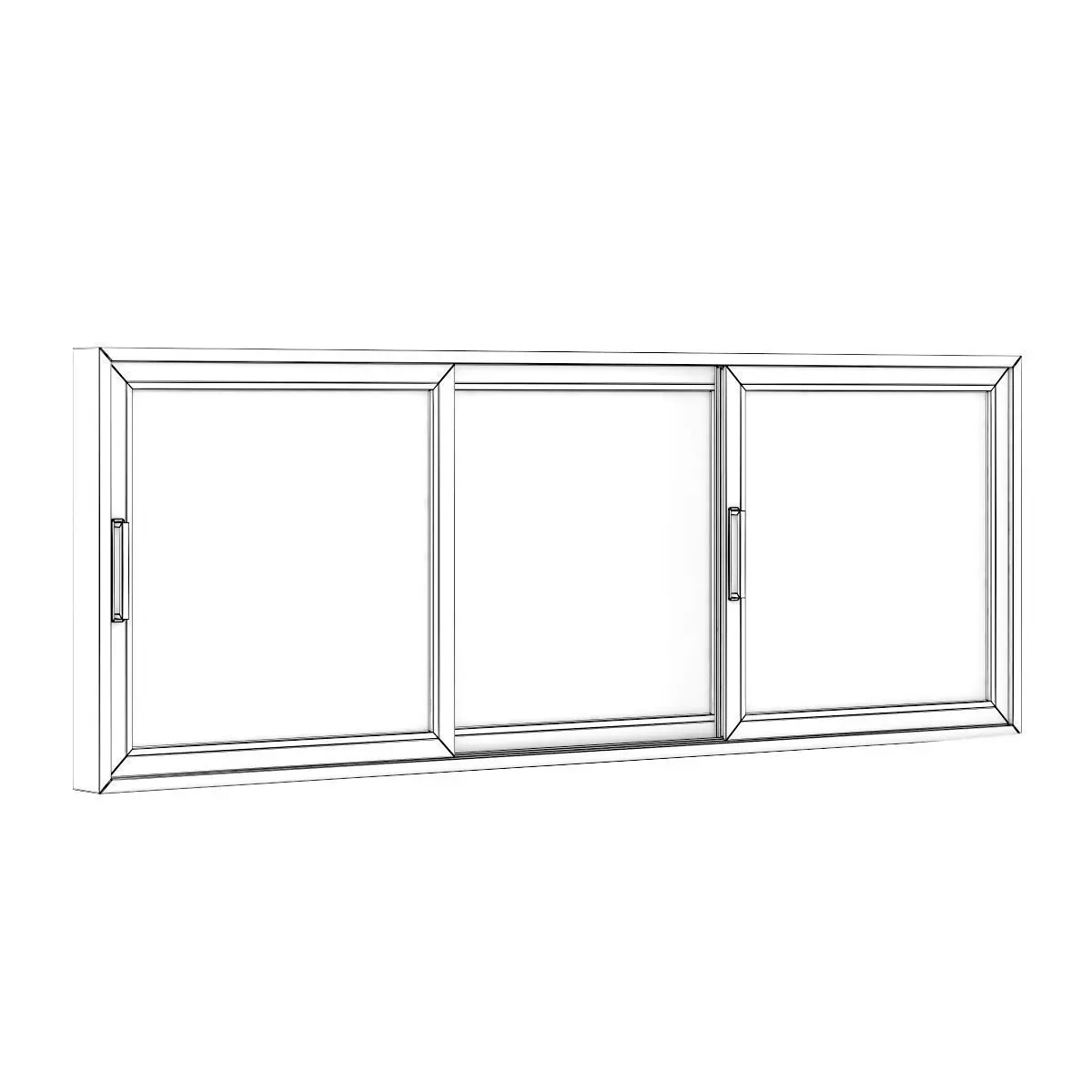 Sliding Metal Window 3520mm x 1283mm 3D model_1