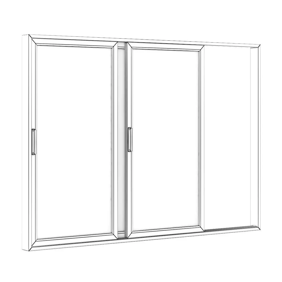 Sliding Metal Doors 3520mm x 2483mm 3D model_3