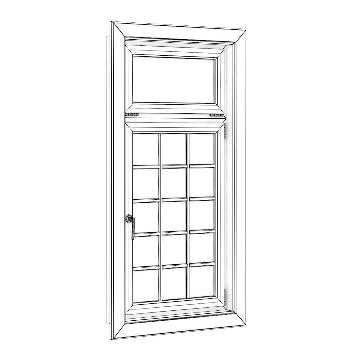 Plastic Window 1080mm x 2020mm 3D model_1