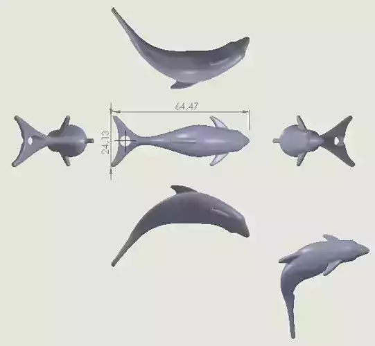 dolphin 3D model Free 3D print model