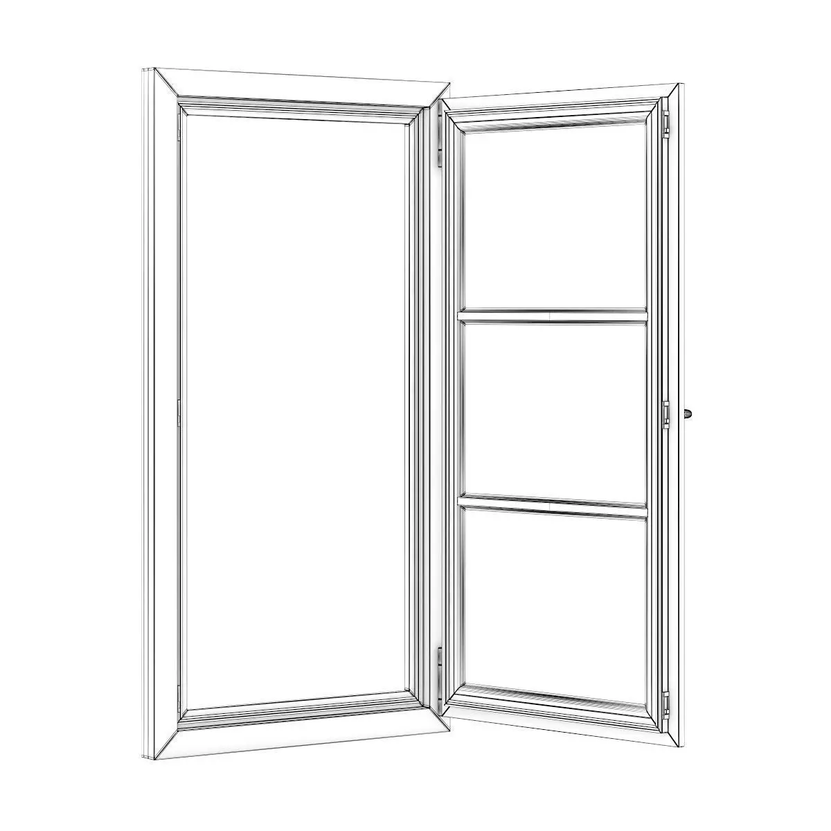 Plastic Window 800mm x 1520mm 3D model_3